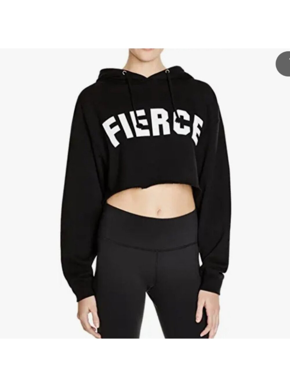Stylestalker Fierce oversized Black cropped hoodie